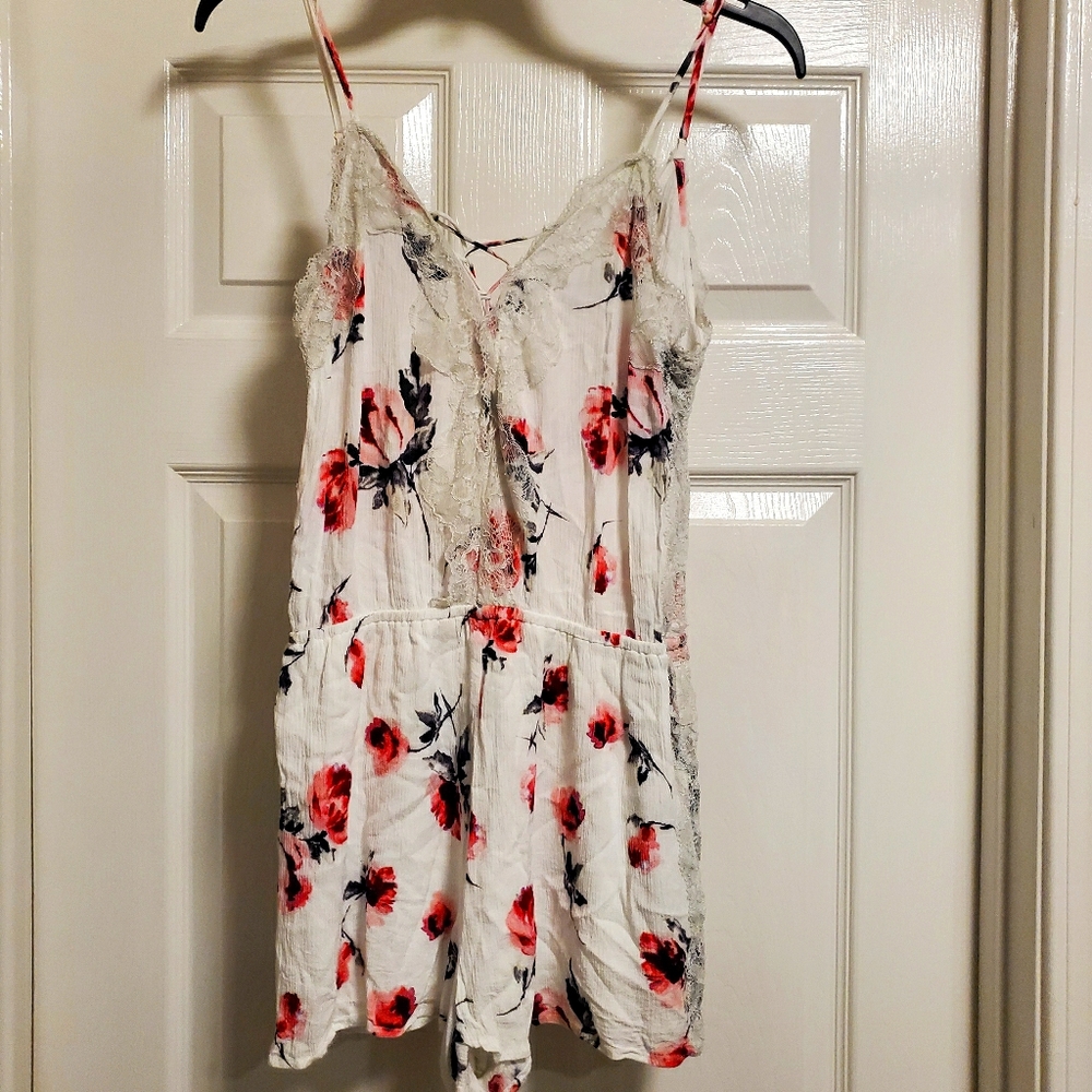 White floral romper